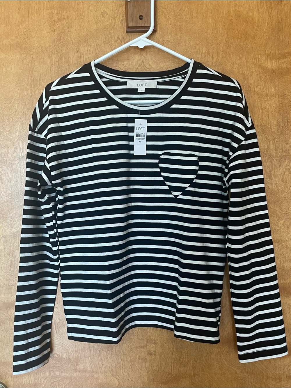 LOFT striped heart pocket tee